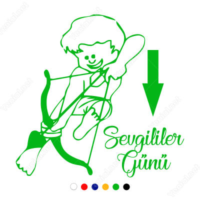 Sevgililer Günü Aşağı Doğru Ok Atan Eros Sticker