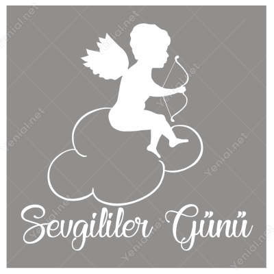 Sevgililer Günü Bulutun Üzerinde Eros 110x110cm Sticker Sevgililer Günü Bulutun Üzerinde Eros 110x110cm Sticker