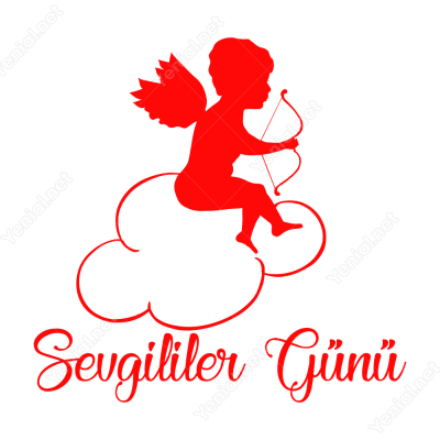Sevgililer Günü Bulutun Üzerinde Eros 110x110cm Sticker Sevgililer Günü Bulutun Üzerinde Eros 110x110cm Sticker
