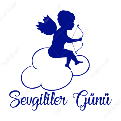 Sevgililer Günü Bulutun Üzerinde Eros 110x110cm Sticker Sevgililer Günü Bulutun Üzerinde Eros 110x110cm Sticker