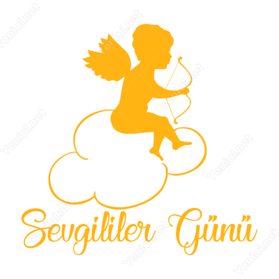 Sevgililer Günü Bulutun Üzerinde Eros 110x110cm Sticker Sevgililer Günü Bulutun Üzerinde Eros 110x110cm Sticker