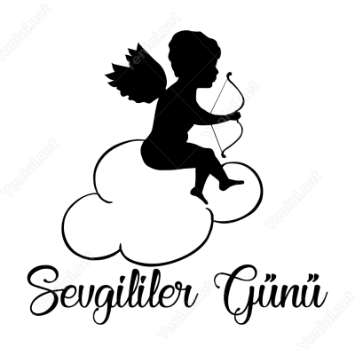 Sevgililer Günü Bulutun Üzerinde Eros 110x110cm Sticker Sevgililer Günü Bulutun Üzerinde Eros 110x110cm Sticker