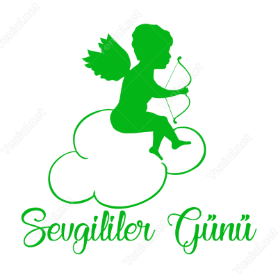 Sevgililer Günü Bulutun Üzerinde Eros 110x110cm Sticker Sevgililer Günü Bulutun Üzerinde Eros 110x110cm Sticker