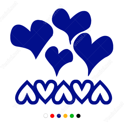 Sevgililer Günü Desenli Kalpler 110x110cm Sticker Yapıştırma