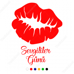 Sevgililer Günü Dudak Öpücük Sticker Yapıştırma