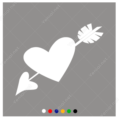 Sevgililer Günü İçinden Ok Geçmiş Kalp 110x110cm Sticker Sevgililer Günü İçinden Ok Geçmiş Kalp 110x110cm Sticker