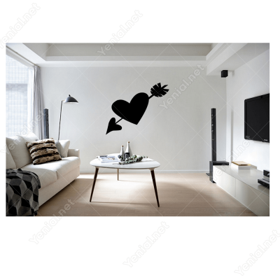 Sevgililer Günü İçinden Ok Geçmiş Kalp 110x110cm Sticker Sevgililer Günü İçinden Ok Geçmiş Kalp 110x110cm Sticker