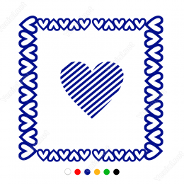 Sevgililer Günü Kalp Bordürü 110x110cm Sticker Yapıştırma