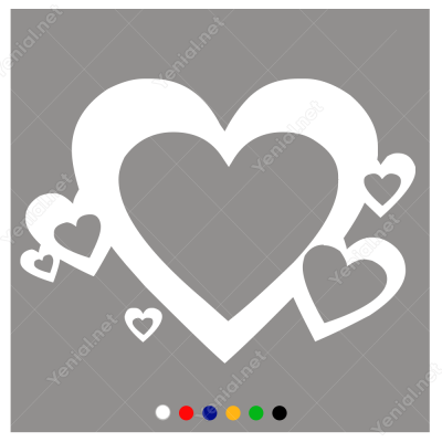 Sevgililer Günü Kalp İçinde Kalp 110x110cm Sticker Yapıştırma Sevgililer Günü Kalp İçinde Kalp 110x110cm Sticker Yapıştırma
