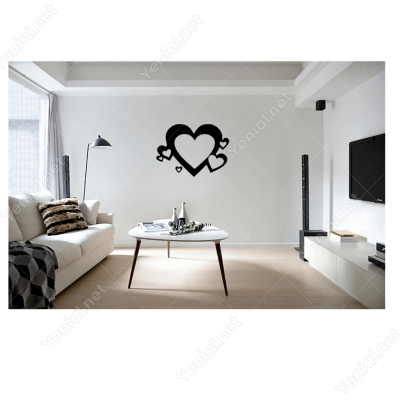 Sevgililer Günü Kalp İçinde Kalp 110x110cm Sticker Yapıştırma Sevgililer Günü Kalp İçinde Kalp 110x110cm Sticker Yapıştırma