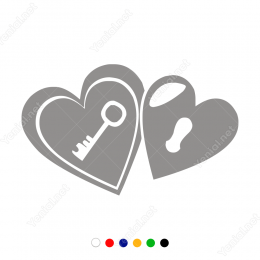 Sevgililer Günü Kilit Anahtar Kalp 110x110cm Sticker