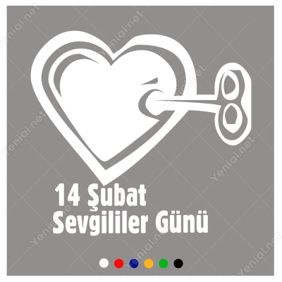 Sevgililer Günü Kilitli Kalp Motifi Sticker Yapıştırma