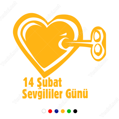 Sevgililer Günü Kilitli Kalp Motifi Sticker Yapıştırma