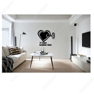 Sevgililer Günü Kilitli Kalp Motifi Sticker Yapıştırma