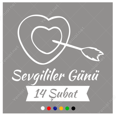 Sevgililer Günü Ok Atılmış Kalp 115x100cm Yapıştırma Sevgililer Günü Ok Atılmış Kalp 115x100cm Yapıştırma