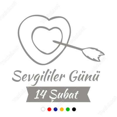 Sevgililer Günü Ok Atılmış Kalp 115x100cm Yapıştırma Sevgililer Günü Ok Atılmış Kalp 115x100cm Yapıştırma