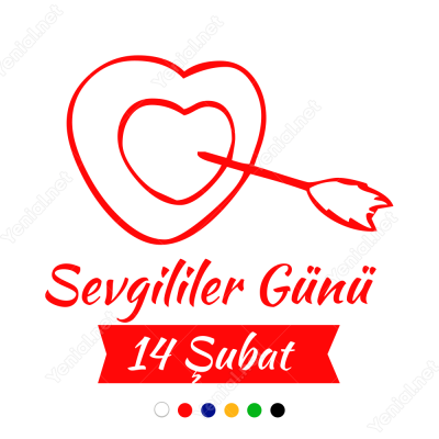 Sevgililer Günü Ok Atılmış Kalp 115x100cm Yapıştırma Sevgililer Günü Ok Atılmış Kalp 115x100cm Yapıştırma