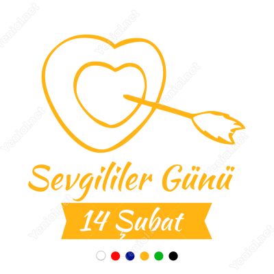 Sevgililer Günü Ok Atılmış Kalp 115x100cm Yapıştırma Sevgililer Günü Ok Atılmış Kalp 115x100cm Yapıştırma