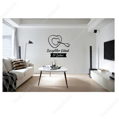 Sevgililer Günü Ok Atılmış Kalp 115x100cm Yapıştırma Sevgililer Günü Ok Atılmış Kalp 115x100cm Yapıştırma