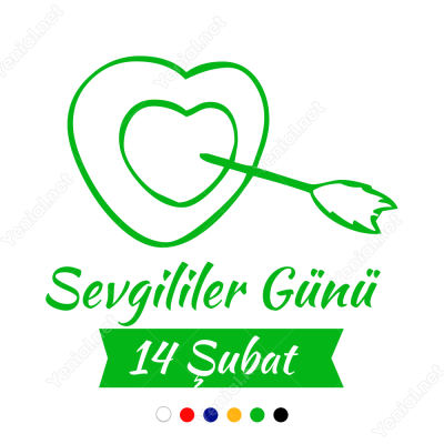 Sevgililer Günü Ok Atılmış Kalp 115x100cm Yapıştırma Sevgililer Günü Ok Atılmış Kalp 115x100cm Yapıştırma