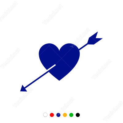 Sevgililer Günü Ok ve Kalp Sticker