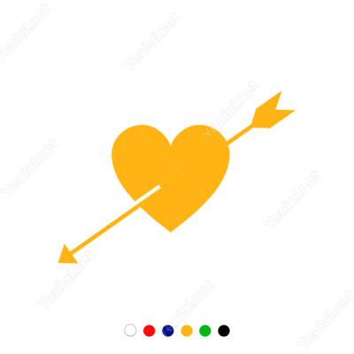 Sevgililer Günü Ok ve Kalp Sticker