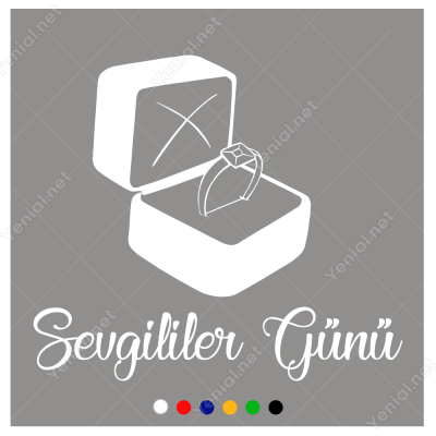 Sevgililer Günü Pırlanta Hediye Kutusu 110x110cm Sticker