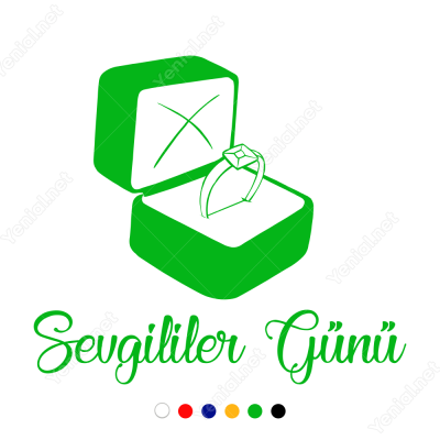 Sevgililer Günü Pırlanta Hediye Kutusu 110x110cm Sticker