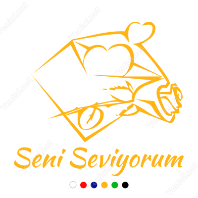 Sevgililer Günü Seni Seviyorum Yazısı 115x100cm Yapıştırma