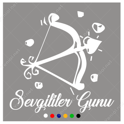 Sevgililer Günü Yazısı Eros'un Oku 110x100 Sticker Sevgililer Günü Yazısı Eros'un Oku 110x100 Sticker