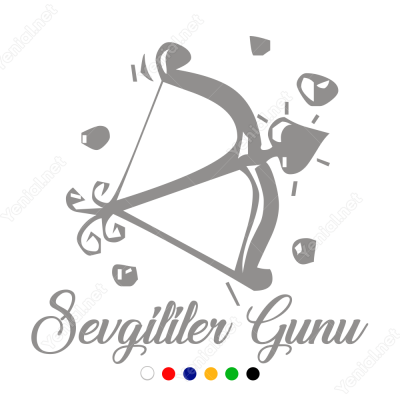 Sevgililer Günü Yazısı Eros'un Oku 110x100 Sticker Sevgililer Günü Yazısı Eros'un Oku 110x100 Sticker