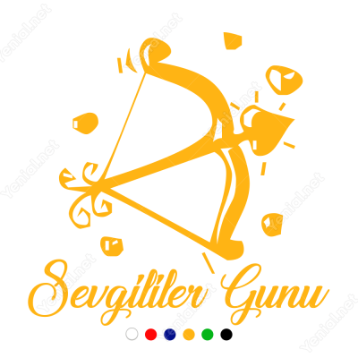 Sevgililer Günü Yazısı Eros'un Oku 110x100 Sticker Sevgililer Günü Yazısı Eros'un Oku 110x100 Sticker