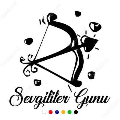 Sevgililer Günü Yazısı Eros'un Oku 110x100 Sticker Sevgililer Günü Yazısı Eros'un Oku 110x100 Sticker