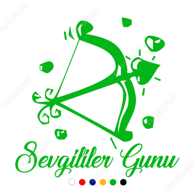 Sevgililer Günü Yazısı Eros'un Oku 110x100 Sticker Sevgililer Günü Yazısı Eros'un Oku 110x100 Sticker