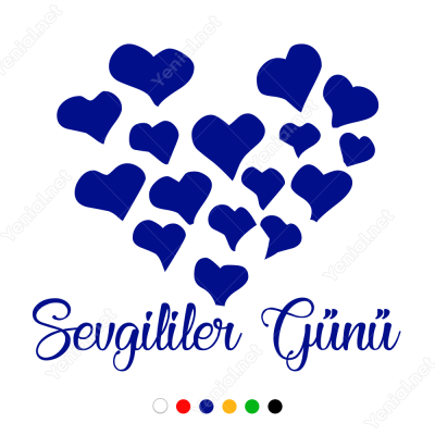 Sevgililer Günü Yazısı Kalpler 110x110cm Sticker Yapıştırma Sevgililer Günü Yazısı Kalpler 110x110cm Sticker Yapıştırma