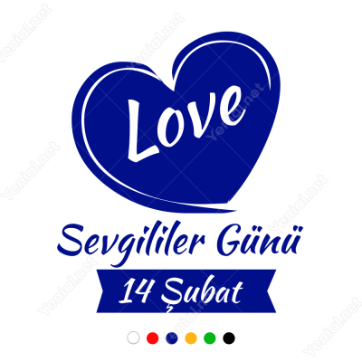 Sevgililer Günü Yazısı Kalpli(love)100x100cm Sticker Yapıştırma