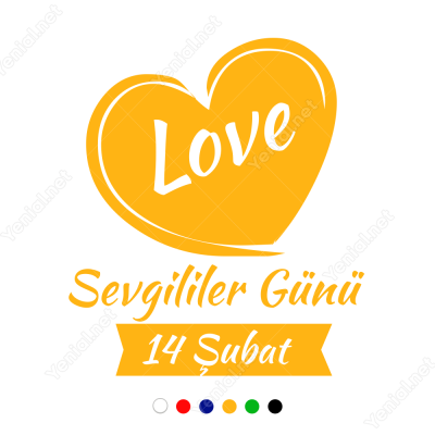 Sevgililer Günü Yazısı Kalpli(love)100x100cm Sticker Yapıştırma
