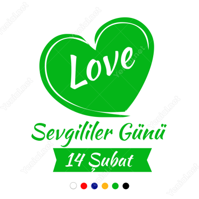 Sevgililer Günü Yazısı Kalpli(love)100x100cm Sticker Yapıştırma