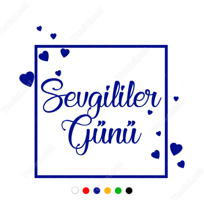 Sevgililer Günü Yazısı ve Kalpler Sticker Yapıştırma
