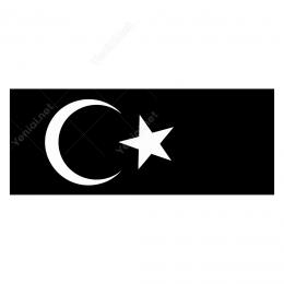 Siyah Zeminli Ay Yıldız Sticker