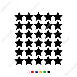 Toplu Halde Oluşturulmuş Yıldız Zemin 30 Adet Sticker