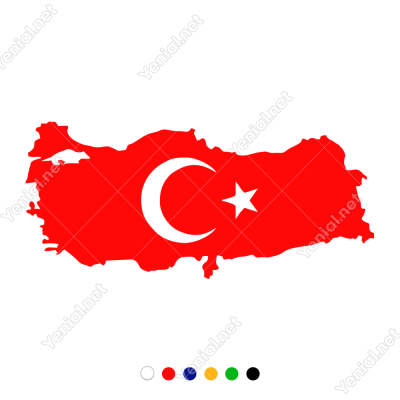 Türk Bayrağı ve Haritası Sticker Yapıştırma  Türk Bayrağı ve Haritası Sticker Yapıştırma