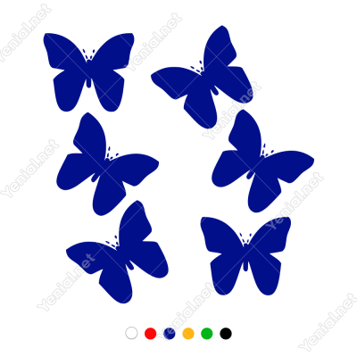 Uçan Kelebekler Duvar Sticker -  58x60cm