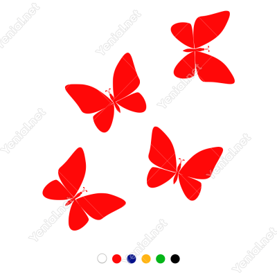 Uçuşan Kelebekler Duvar Sticker -  52x60cm