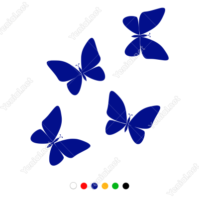 Uçuşan Kelebekler Duvar Sticker -  52x60cm