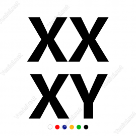 Wc Stickeri XX - XY Şekilleri Bay Bayan Yapıştırma