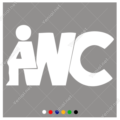 Wc Yazısı (Komik) Kapı Duvar Sticker Yapıştırma