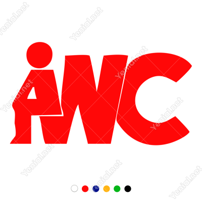 Wc Yazısı (Komik) Kapı Duvar Sticker Yapıştırma