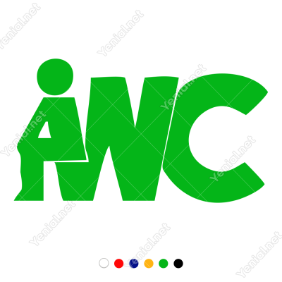 Wc Yazısı (Komik) Kapı Duvar Sticker Yapıştırma