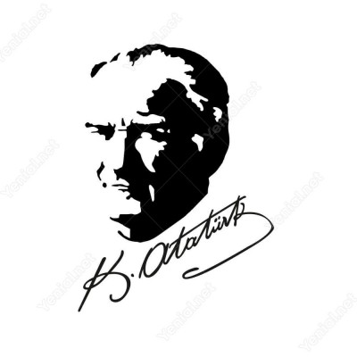 Yan Bakan Atatürk Posteri Ve İmza Sticker
